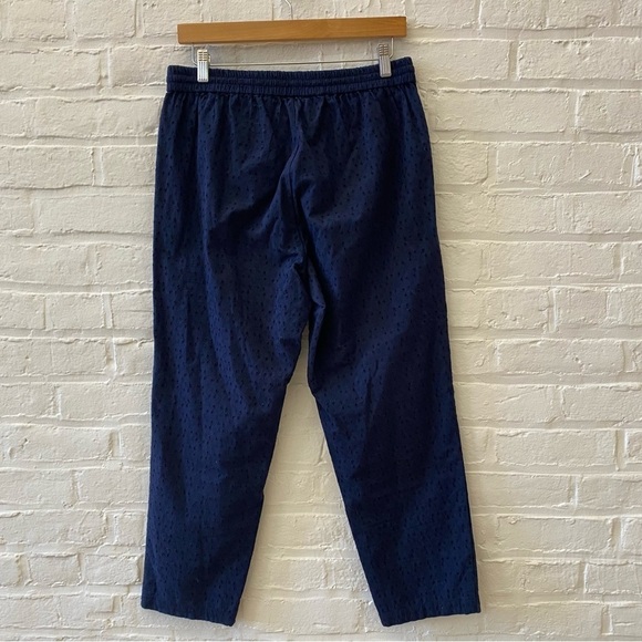 J.Crew || Eyelet Pull On Pants Drawstring Navy Blue Small - Picture 6 of 9